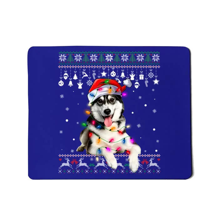 Siberian Husky Santa Christmas Tree Lights Xmas Boys Ugly Meaningful Gift Mousepad