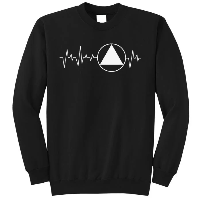 Sobriety Heartbeat Sober Recovery Abstinence AA NA Tall Sweatshirt