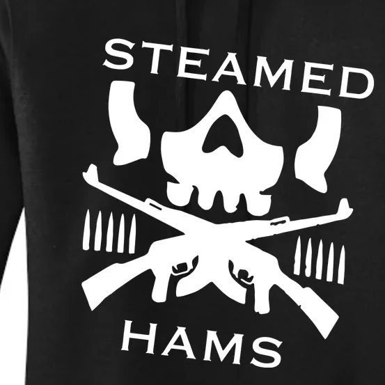 Steamed Hams Skull Guns Women's Pullover Hoodie