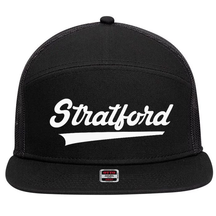 Stratford High School Vintage Swoosh 7 Panel Mesh Trucker Snapback Hat