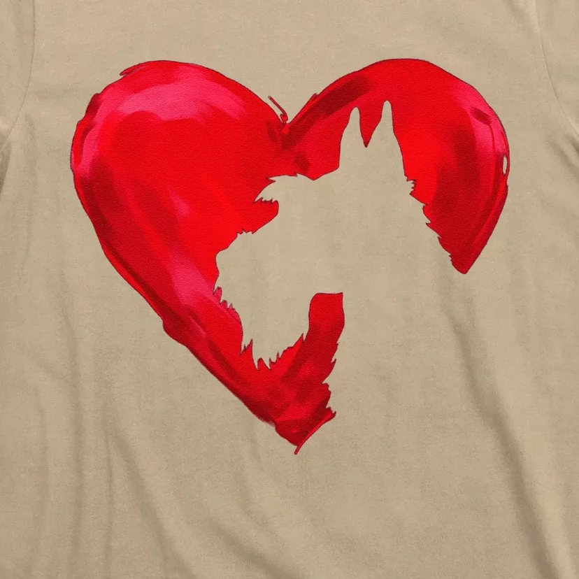 Schnauzer Heart Silhouette Valentine's Day Dog Lover Gift T-Shirt