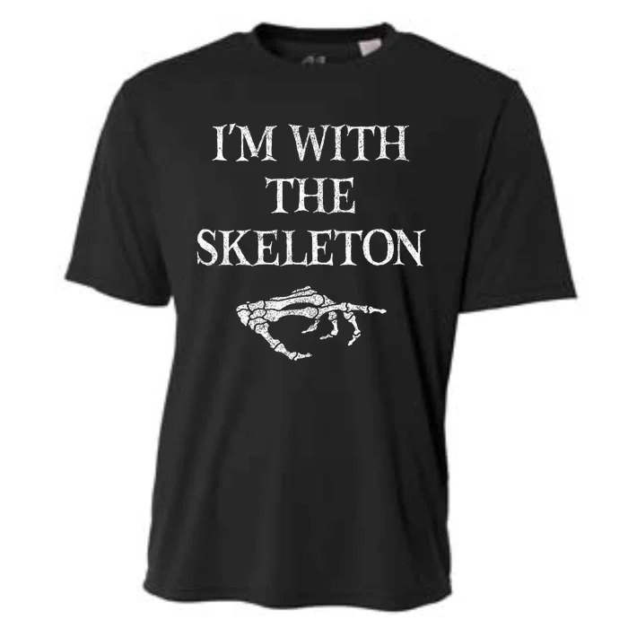 Spooky Halloween Skeleton Hand with Scary Skull Cooling Performance Crew T-Shirt