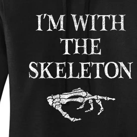 Spooky Halloween Skeleton Hand with Scary Skull Women's Pullover Hoodie