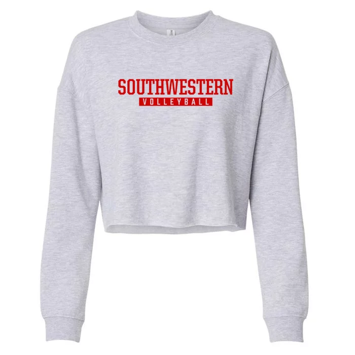 Southwestern High School Volleyball Gift Cropped Pullover Crew