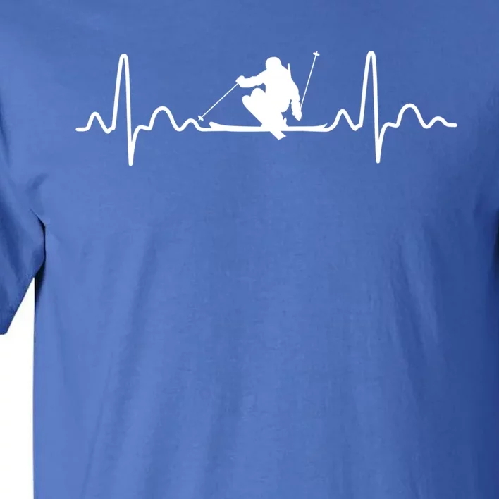 Ski Heartbeat Skier Skiing Gift Tall T-Shirt