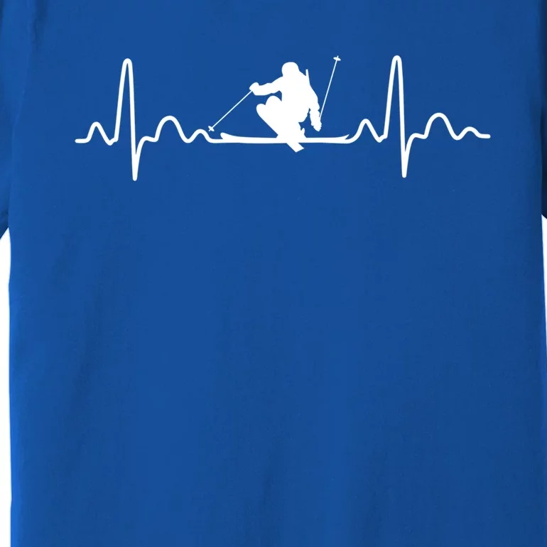 Ski Heartbeat Skier Skiing Gift Premium T-Shirt