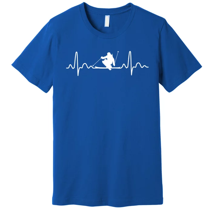 Ski Heartbeat Skier Skiing Gift Premium T-Shirt