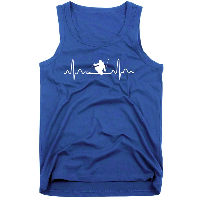 Ski Heartbeat Skier Skiing Gift Tank Top