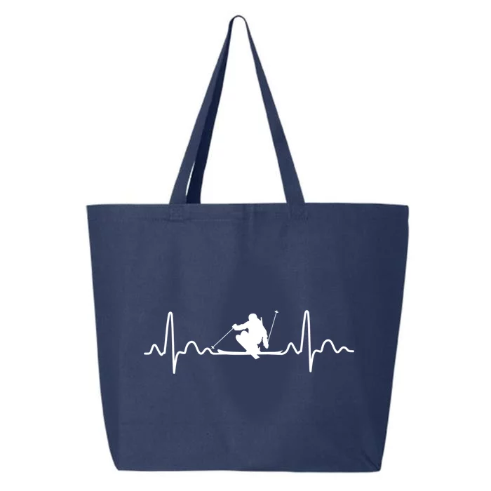 Ski Heartbeat Skier Skiing Gift 25L Jumbo Tote