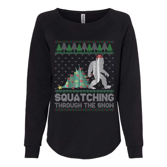 Sasquatch Holiday Sweater Festive Bigfoot Womens California Wash Sweatshirt