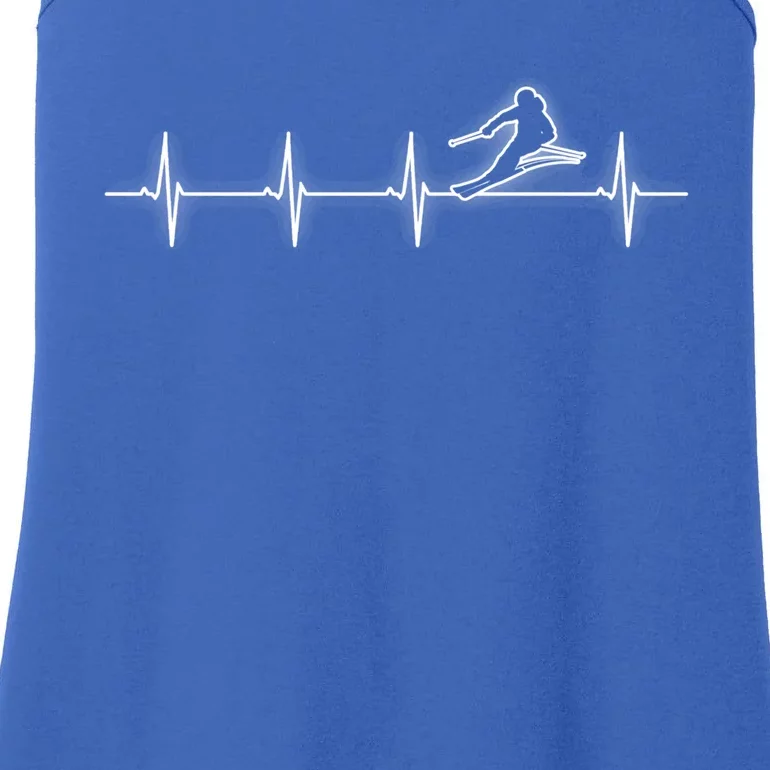 Skiing Heartbeat Skier Funny Gift Ladies Essential Tank