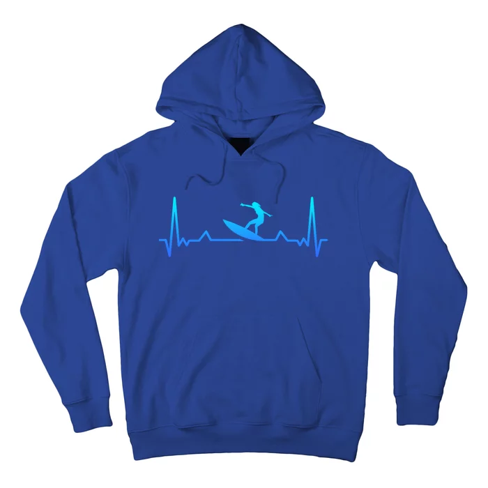 Surfing Heartbeat Surf Gift Mom Meaningful Gift Hoodie