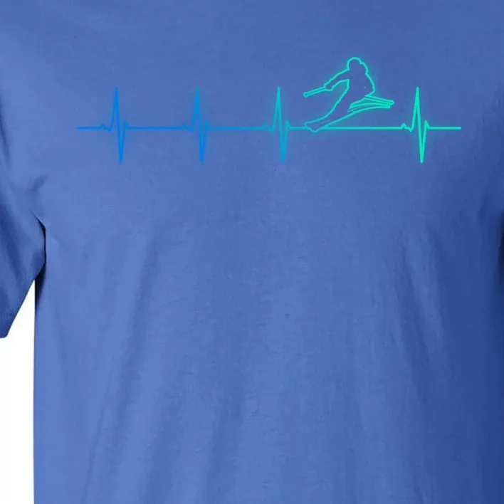 Skiing Heartbeat Skier Funny Gift Meaningful Gift Tall T-Shirt