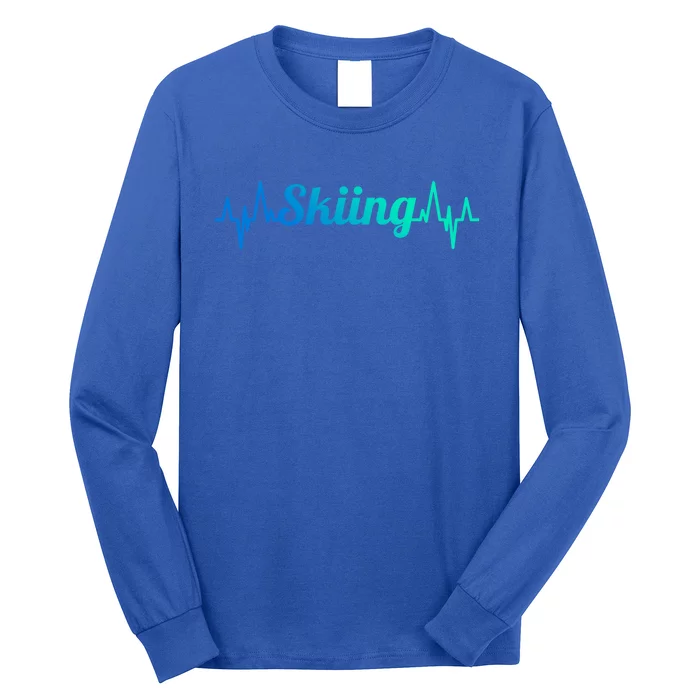 Ski Heartbeat Skiing Enthusiast Cute Gift Long Sleeve Shirt