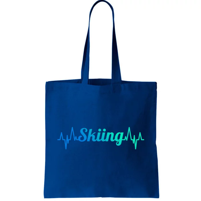 Ski Heartbeat Skiing Enthusiast Cute Gift Tote Bag