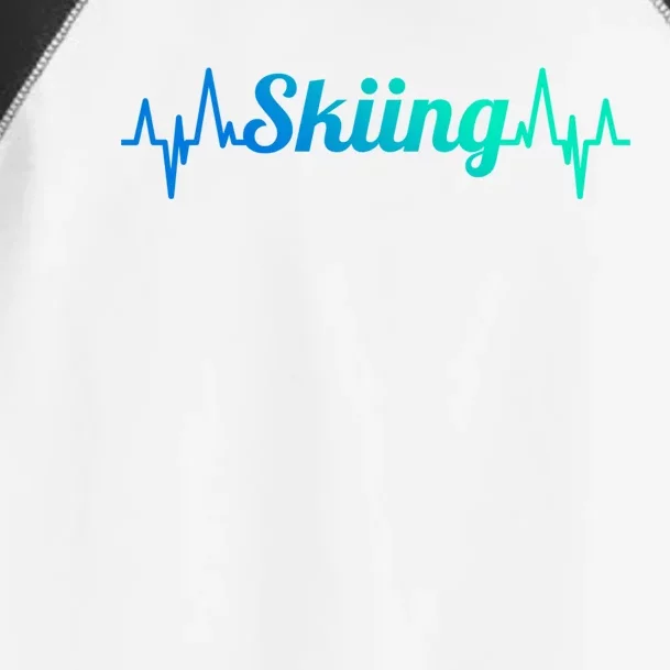 Ski Heartbeat Skiing Enthusiast Cute Gift Toddler Fine Jersey T-Shirt