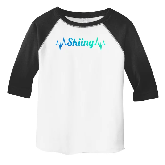 Ski Heartbeat Skiing Enthusiast Cute Gift Toddler Fine Jersey T-Shirt