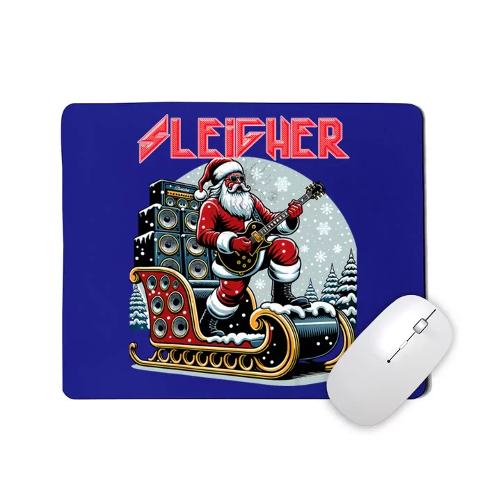 Sleigher Hail Santa Heavy Metal Christmas Rock Xmas Art Gift Mousepad