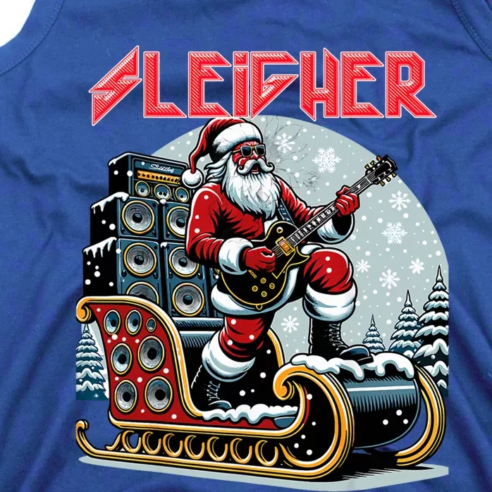 Sleigher Hail Santa Heavy Metal Christmas Rock Xmas Art Gift Tank Top