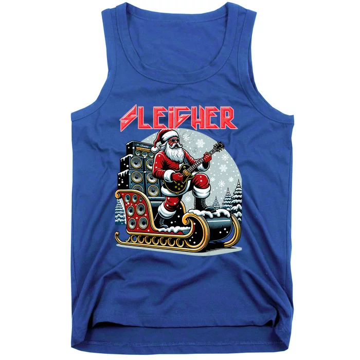 Sleigher Hail Santa Heavy Metal Christmas Rock Xmas Art Gift Tank Top