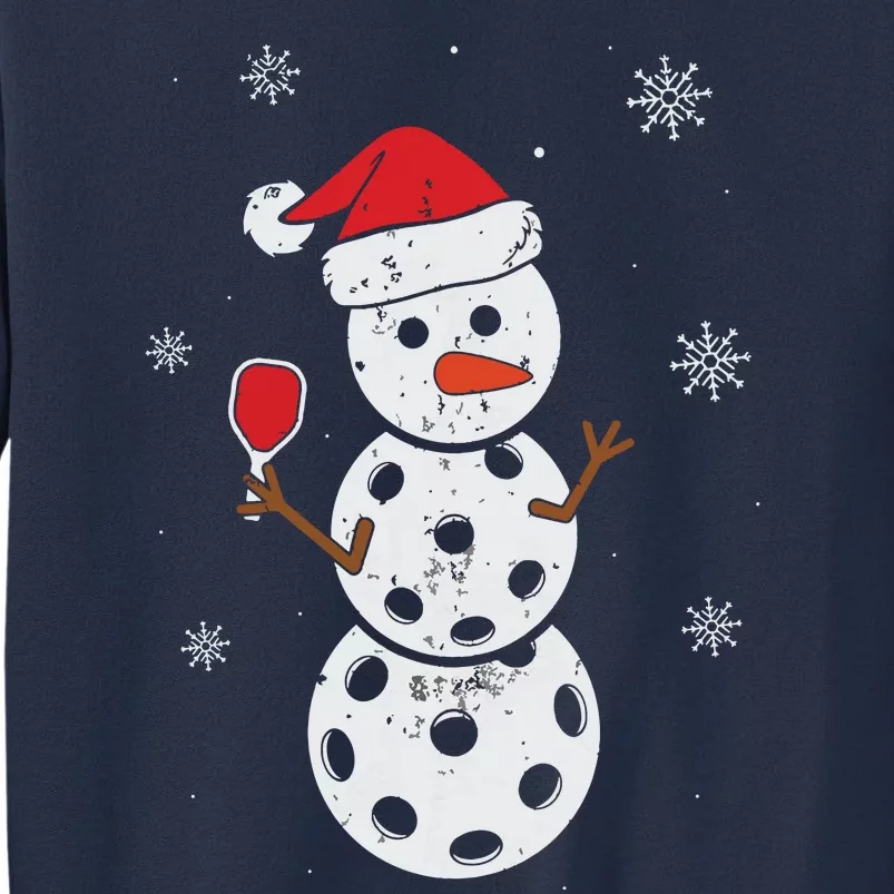 Santa Hat Snowman Gifts For Xmas Funny Pickleball Christmas Sweatshirt