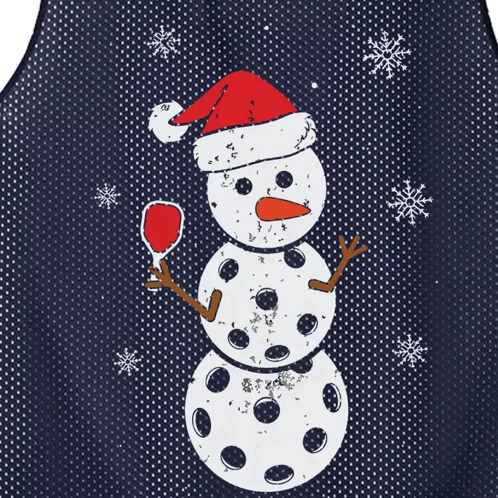 Santa Hat Snowman Gifts For Xmas Funny Pickleball Christmas Mesh Reversible Basketball Jersey Tank