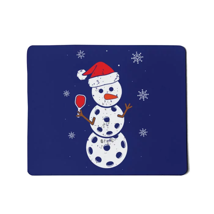 Santa Hat Snowman Gifts For Xmas Funny Pickleball Christmas Mousepad