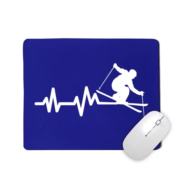 Ski Heartbeat Skiing Skier Funny Gift Mousepad