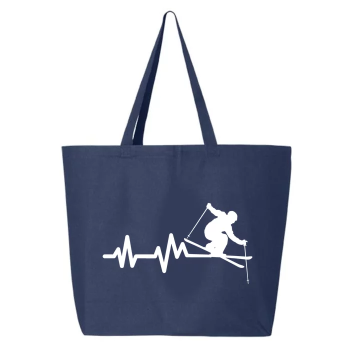 Ski Heartbeat Skiing Skier Funny Gift 25L Jumbo Tote