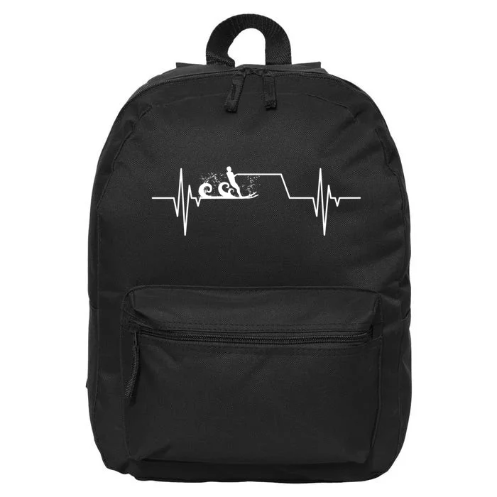 Ski Heartbeat Skiing Skier Gift For Skier 16 in Basic Backpack