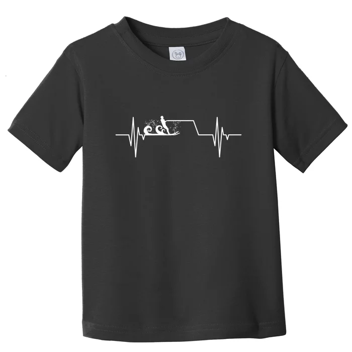 Ski Heartbeat Skiing Skier Gift For Skier Toddler T-Shirt