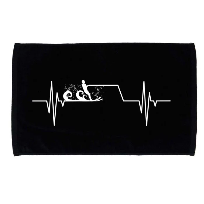 Ski Heartbeat Skiing Skier Gift For Skier Microfiber Hand Towel