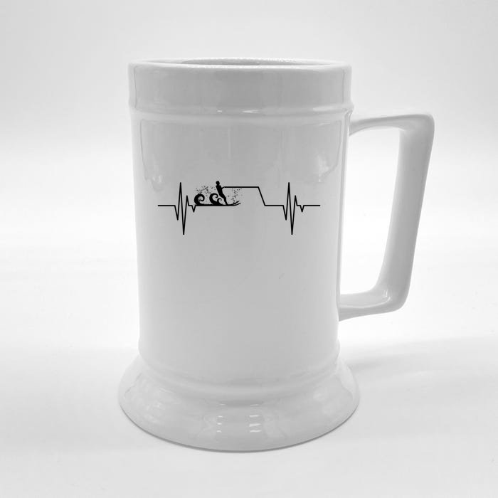 Ski Heartbeat Skiing Skier Gift For Skier Front & Back Beer Stein