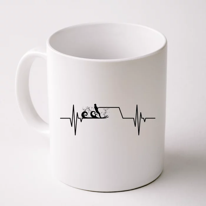 Ski Heartbeat Skiing Skier Gift For Skier Front & Back Coffee Mug