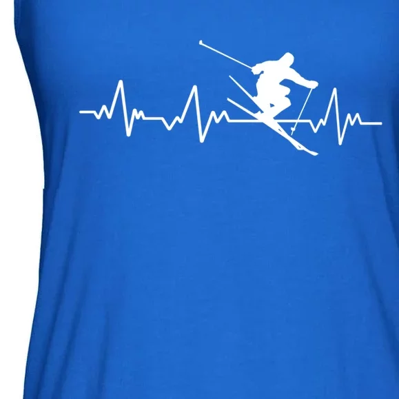 Ski Heartbeat Skiing Gift Funny Gift Ladies Essential Flowy Tank