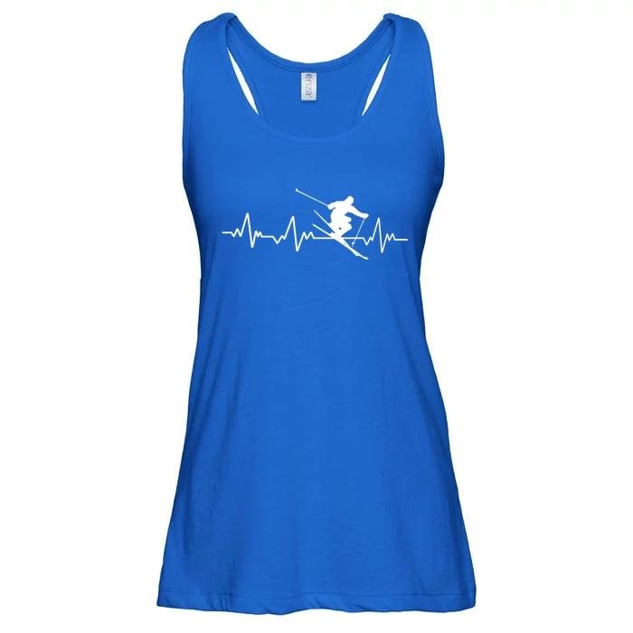 Ski Heartbeat Skiing Gift Funny Gift Ladies Essential Flowy Tank