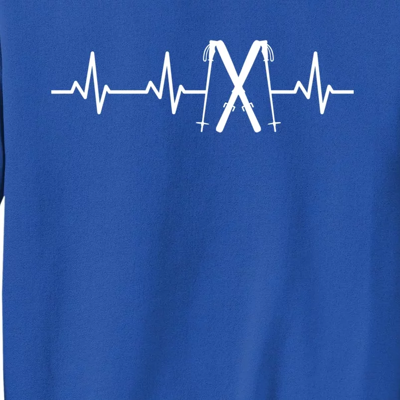 Skiing Heartbeat Skiing Enthusiast Funny Gift Sweatshirt