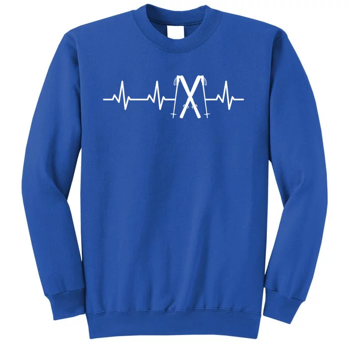 Skiing Heartbeat Skiing Enthusiast Funny Gift Sweatshirt