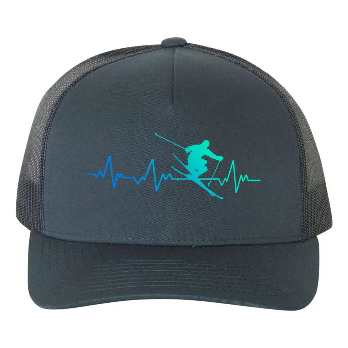 Ski Heartbeat Skiing Gift Meaningful Gift Yupoong Adult 5-Panel Trucker Hat