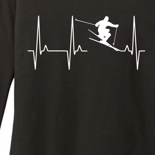 Ski Heartbeat Skiing Winter Snow Sports Skiers Players Art Gift Womens CVC Long Sleeve Shirt