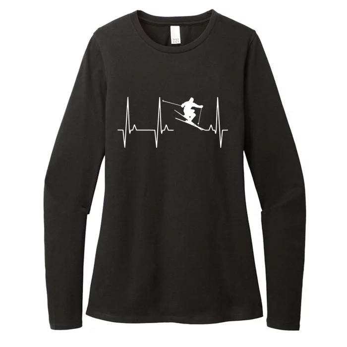 Ski Heartbeat Skiing Winter Snow Sports Skiers Players Art Gift Womens CVC Long Sleeve Shirt