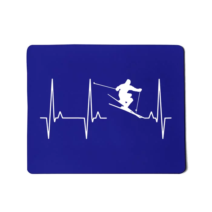 Ski Heartbeat Skiing Winter Snow Sports Skiers Players Art Gift Mousepad