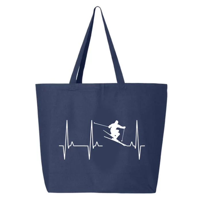 Ski Heartbeat Skiing Winter Snow Sports Skiers Players Art Gift 25L Jumbo Tote