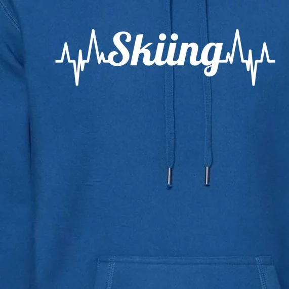 Skiing Heartbeat Skiing Teacher Winter Sports Gift Premium Hoodie