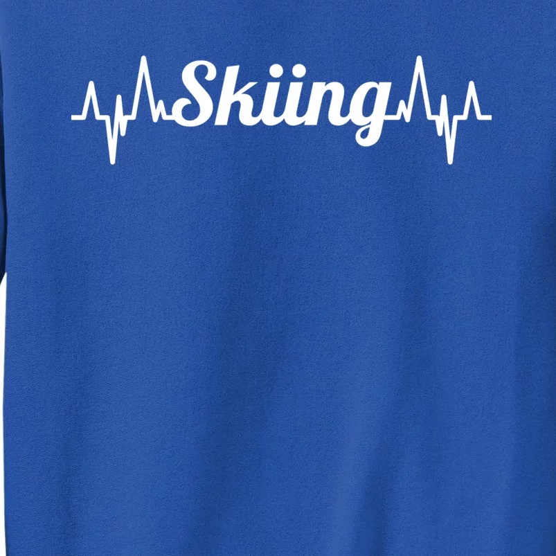 Skiing Heartbeat Skiing Teacher Winter Sports Gift Tall Sweatshirt