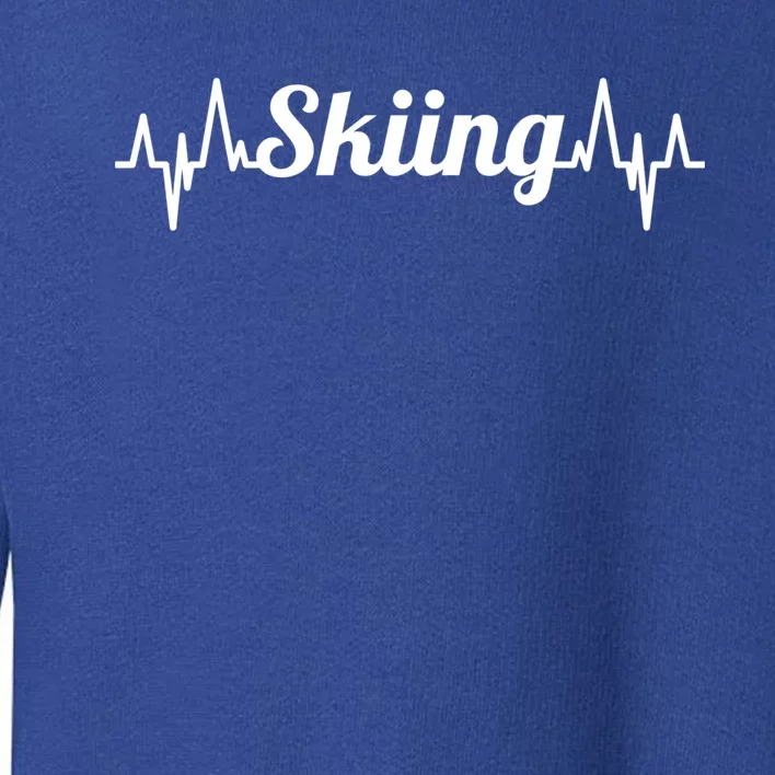 Skiing Heartbeat Skiing Teacher Winter Sports Gift Toddler Sweatshirt