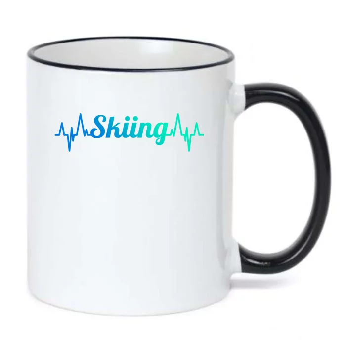 Skiing Heartbeat Skiing Teacher Winter Sports Cute Gift Black Color Changing Mug