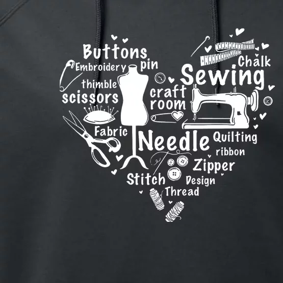 Sewing Heart Sewing Lover Performance Fleece Hoodie