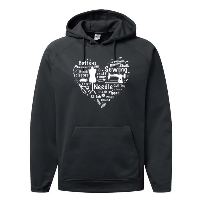 Sewing Heart Sewing Lover Performance Fleece Hoodie