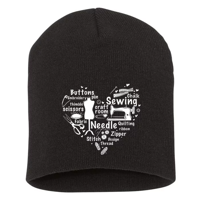 Sewing Heart Sewing Lover Short Acrylic Beanie